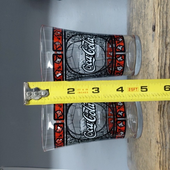 Vintage Coca Cola Tiffany Style Flare Top Glasses Set - Picture 4 of 5